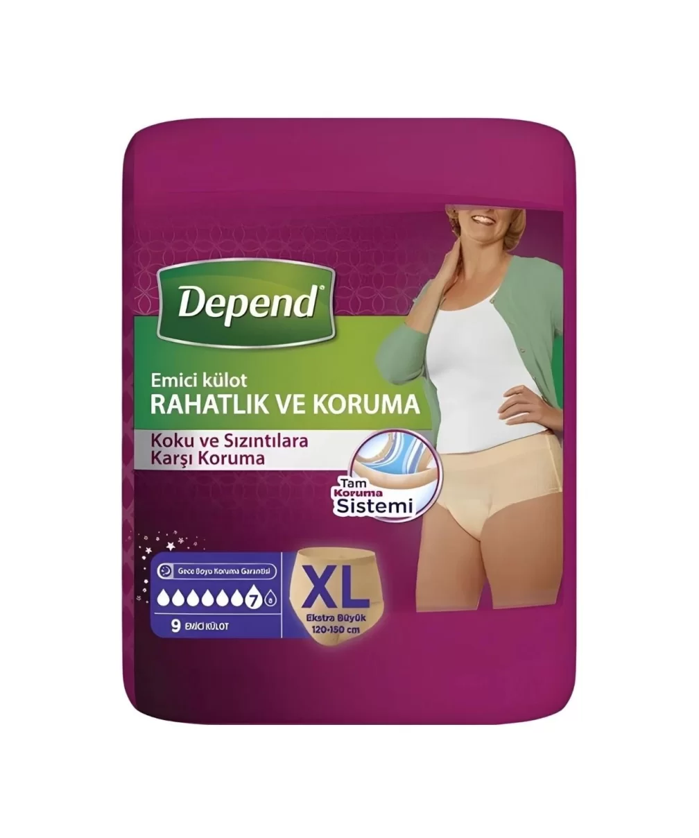 Depend Emici Külot Extra Büyük Boy Kadın 9 Adet