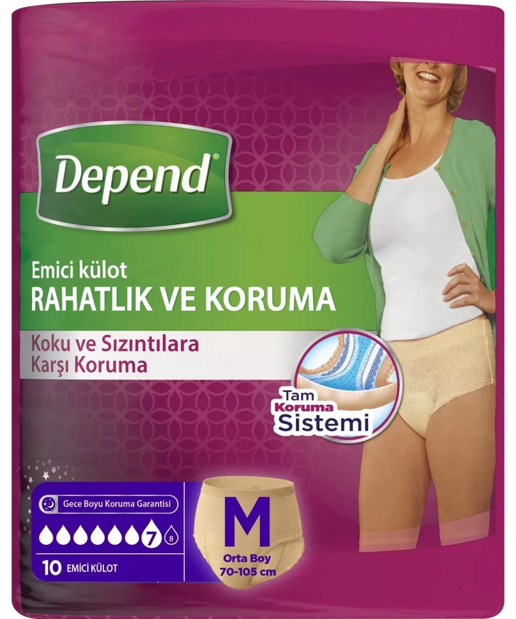 Depend Emici Külot Orta Boy Kadın 10 Adet