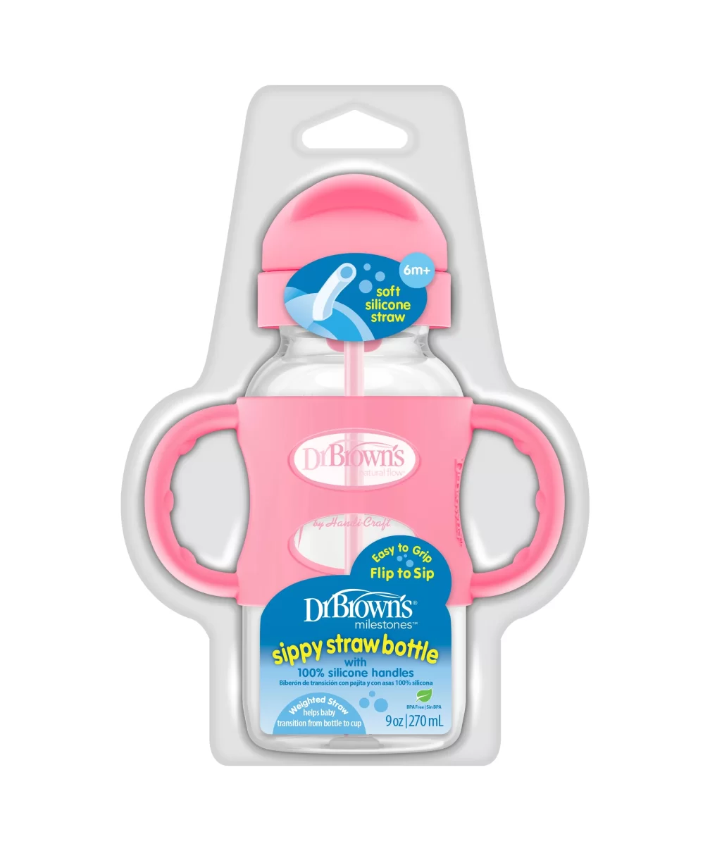 Dr Browns Milestones Sippy Pipetli Alıştırma Bardağı 270ml Pembe