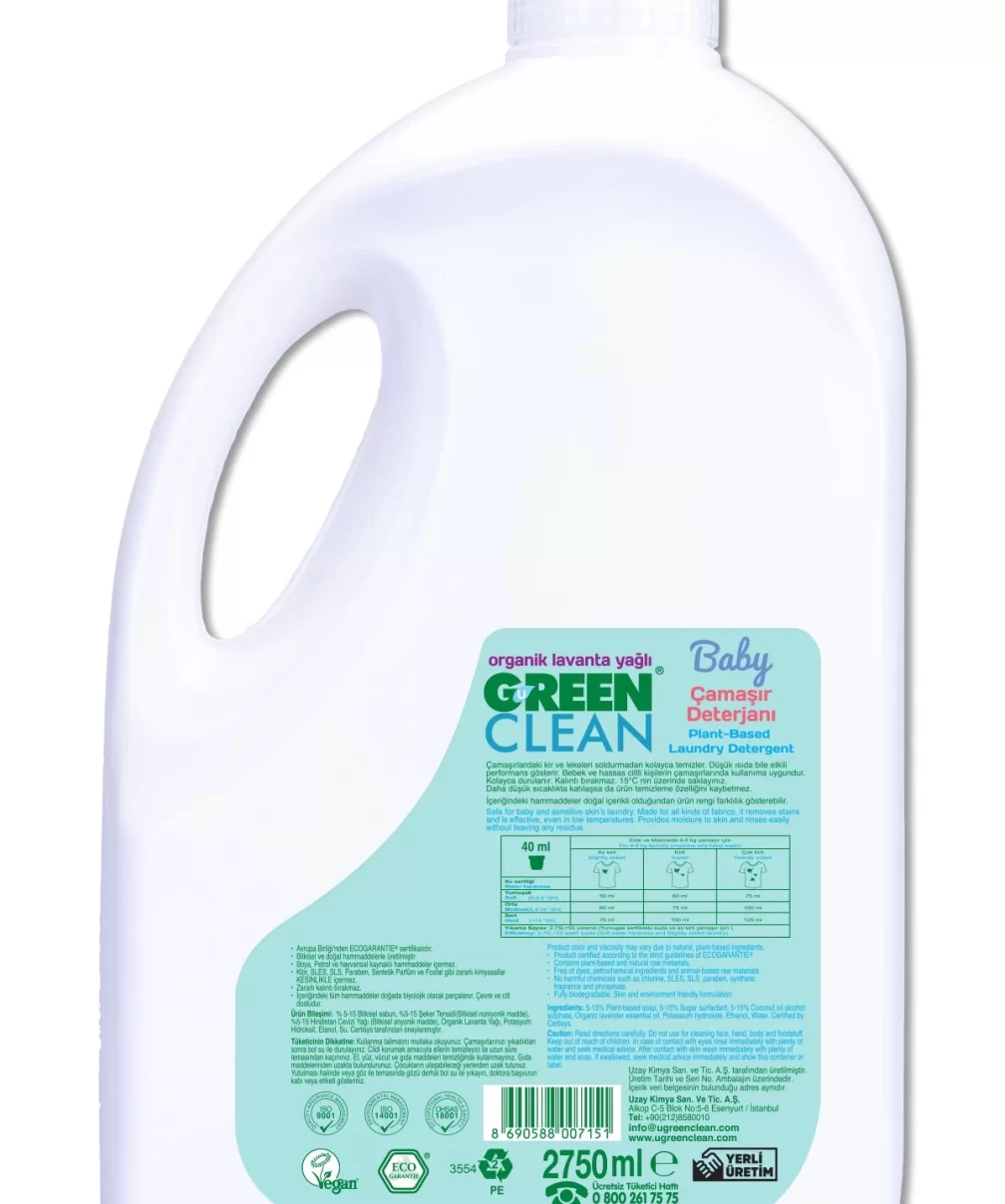 Green Clean Baby Bitkisel Çamaşır Deterjanı 2750 ml (55 Yıkama)