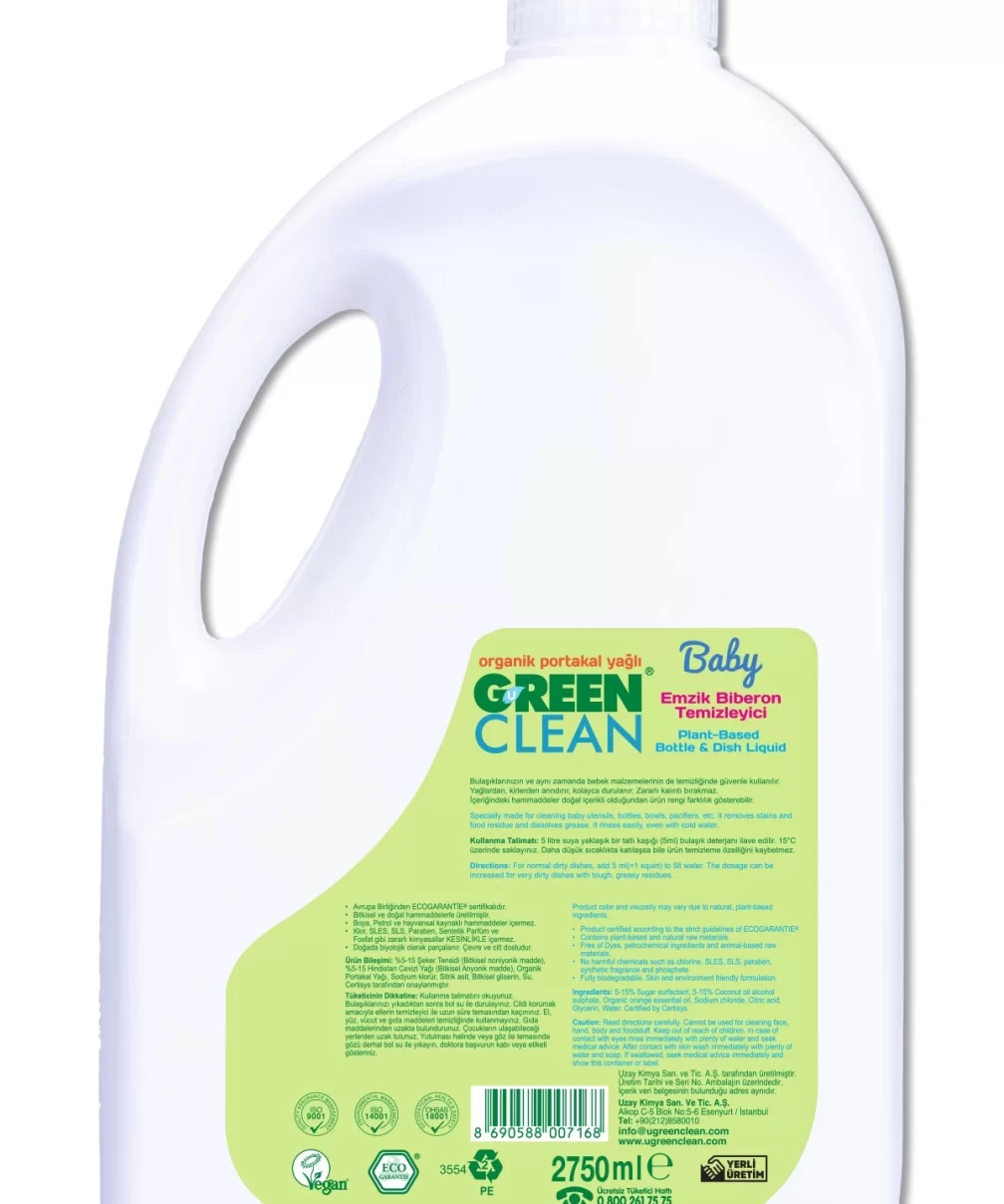 Green Clean Baby Bitkisel Emzik Biberon Temizleyici 2750ml