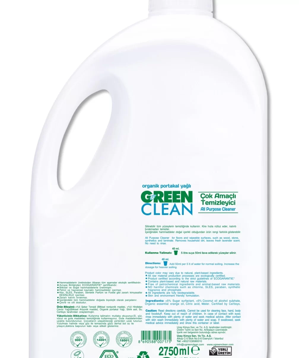 Green Clean Bitkisel Çok Amaçlı Temizleyici 2750ml