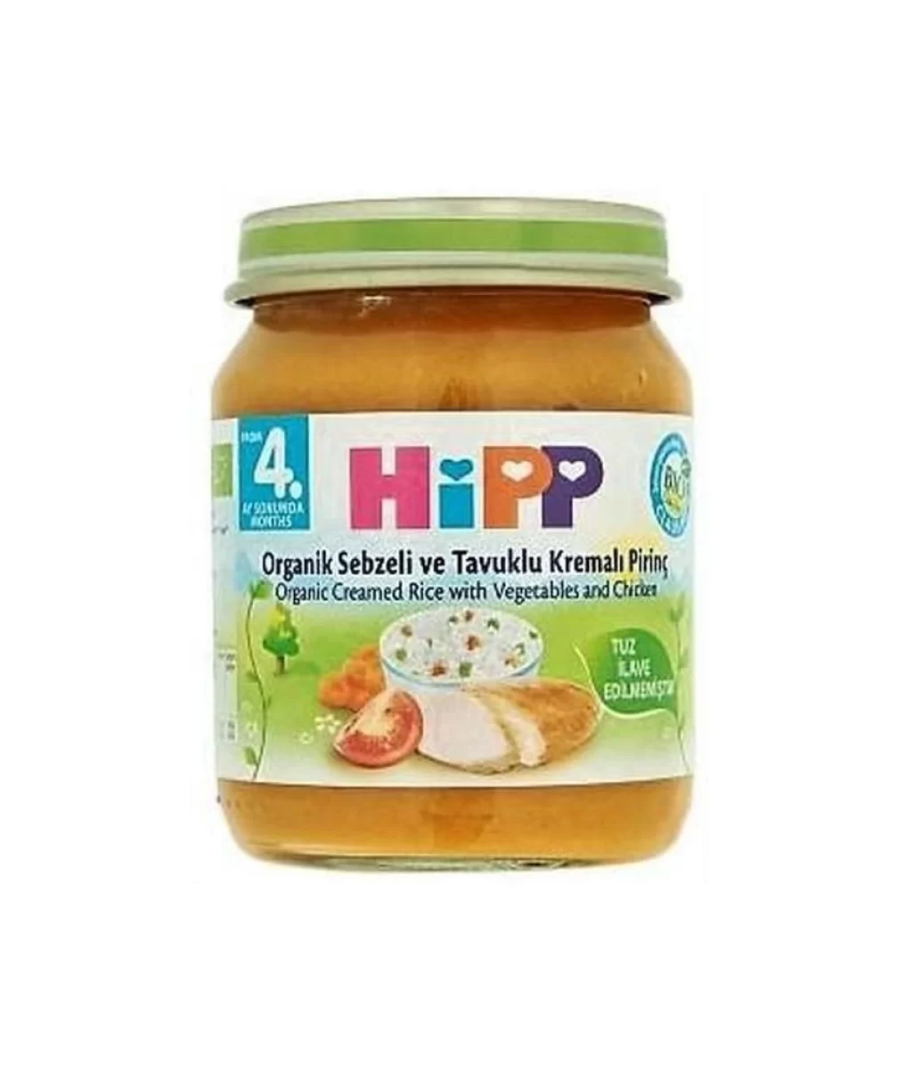 Hipp Organik Sebze ve Tavuklu Kremalı Pirinç 125 Gr