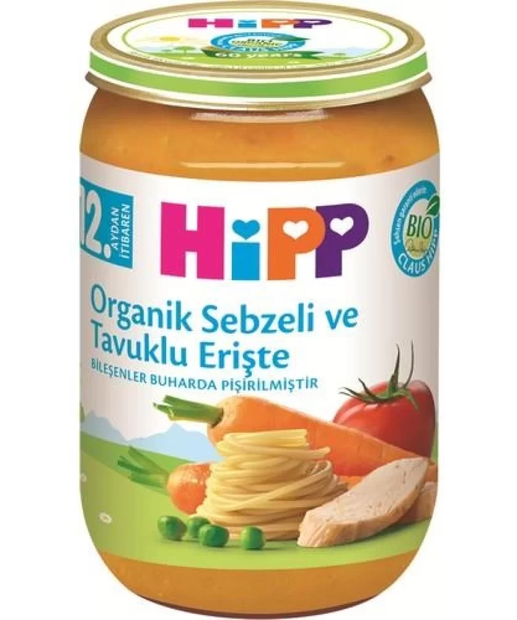 Hipp Organik Sebzeli Tavuklu Erişte 220 Gr