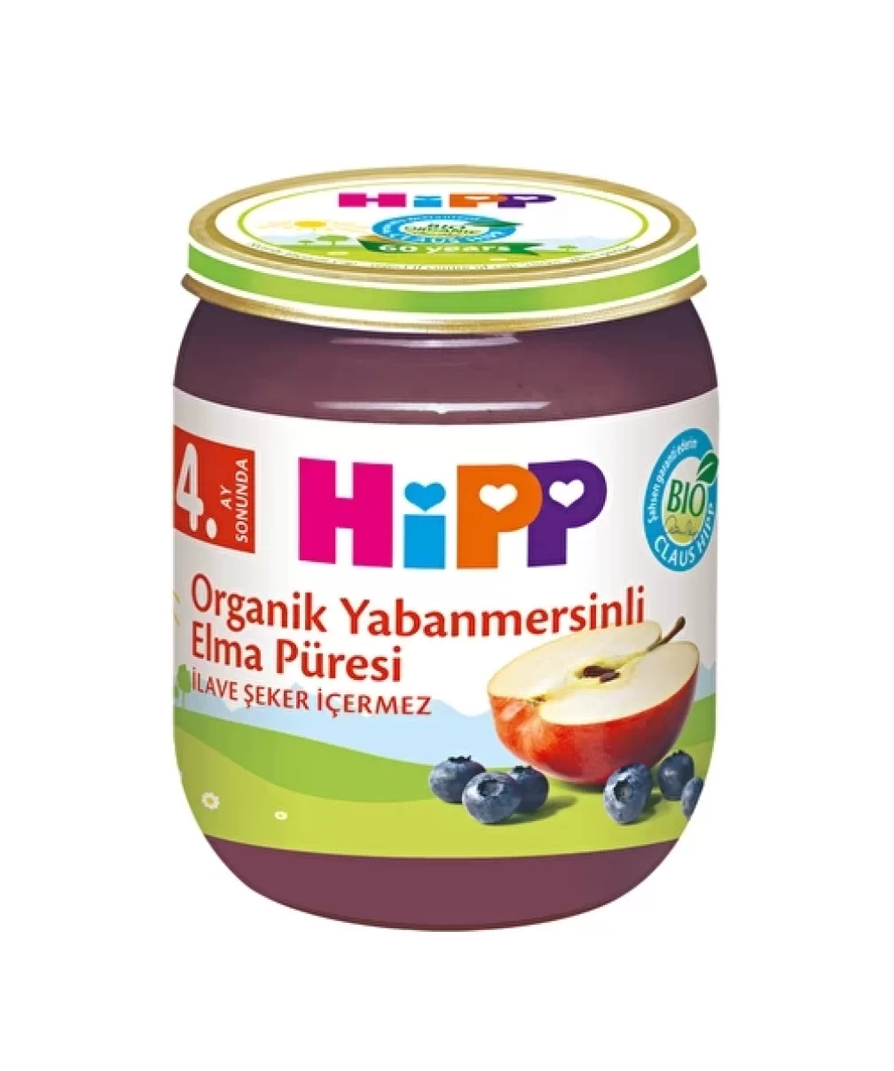 Hipp Organik Yabanmersinli Elma Püresi 125 Gr