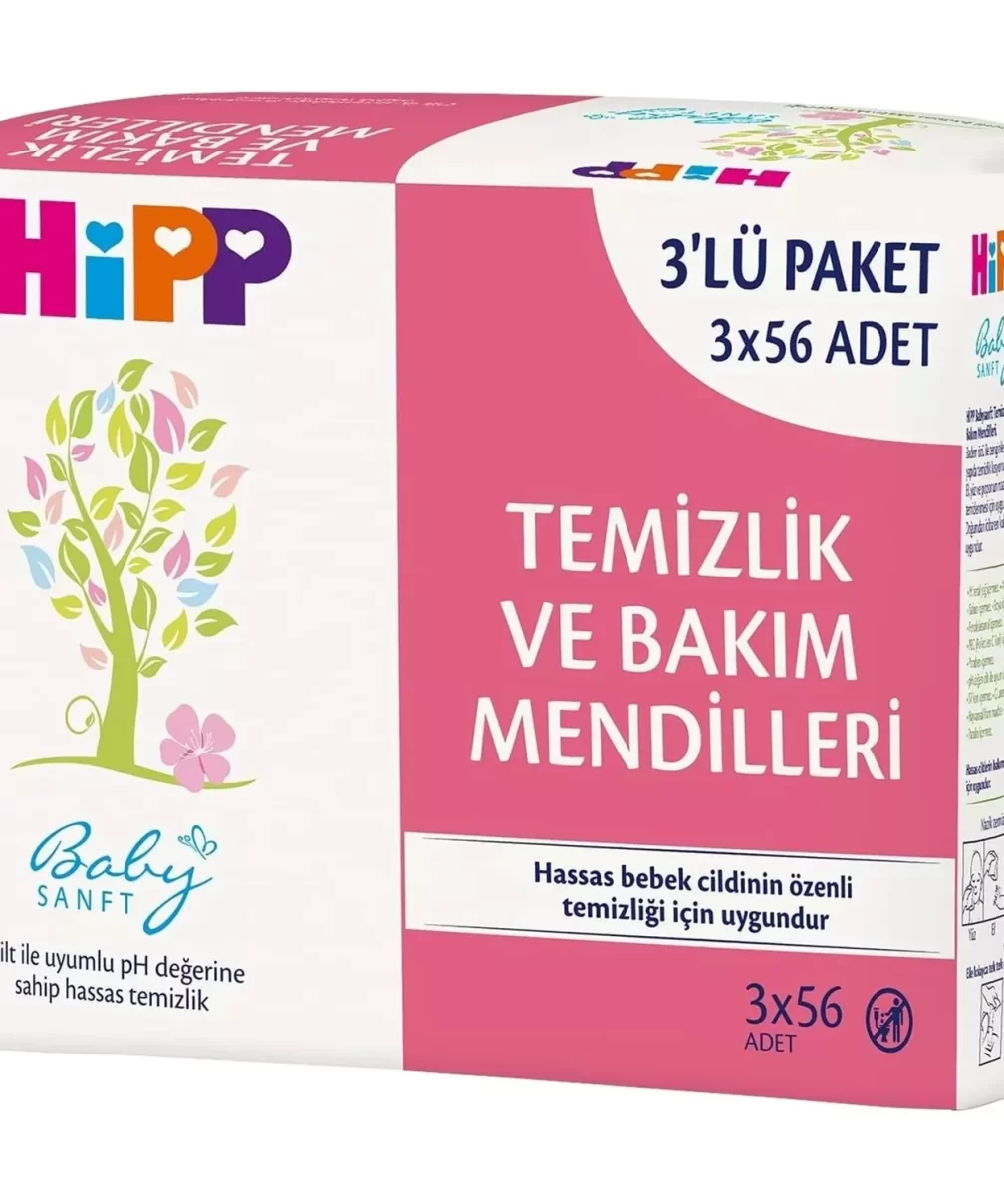 Hipp Temizlik ve Bakım Mendili 3lü 168 Yaprak