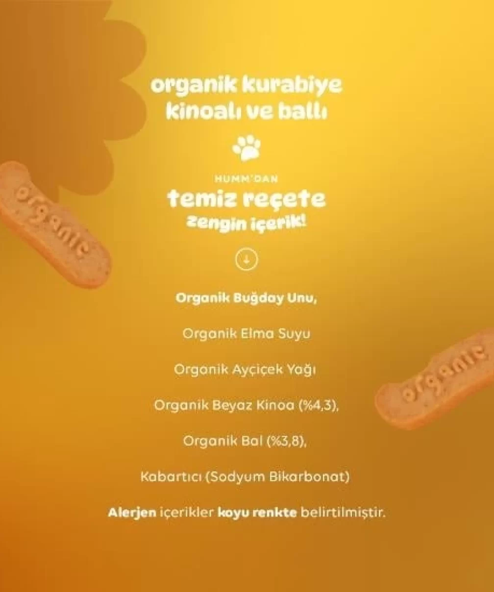 Humm Organik Ballı ve Kinoalı Kurabiye 55 Gr