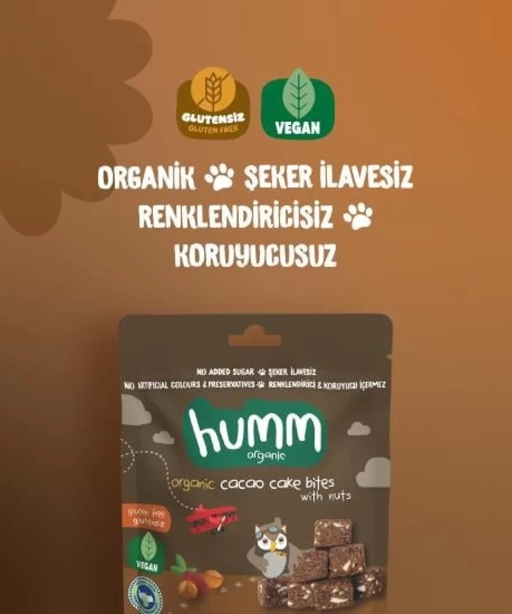 Humm Organik Fındıklı Kakaolu Vegan Kek 30 Gr