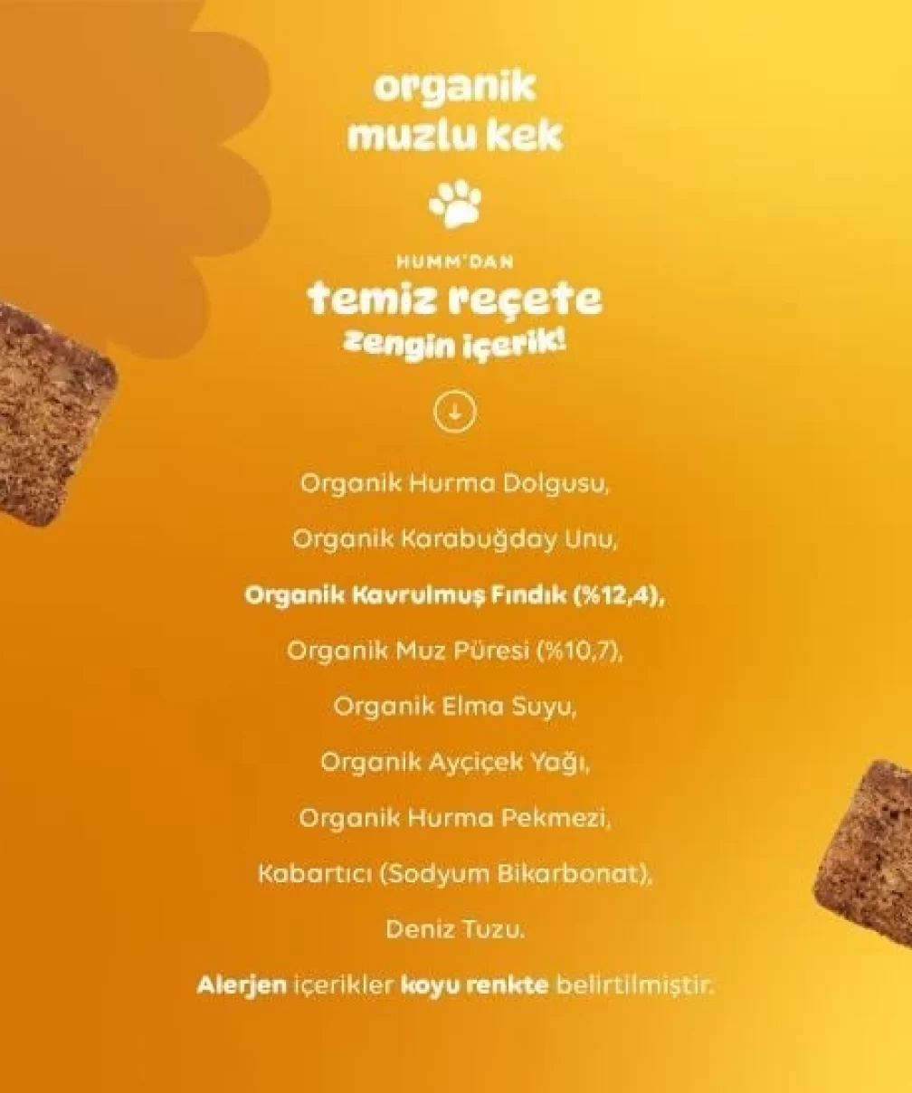 Humm Organik Glutensiz Vegan Muzlu Kek 30 Gr