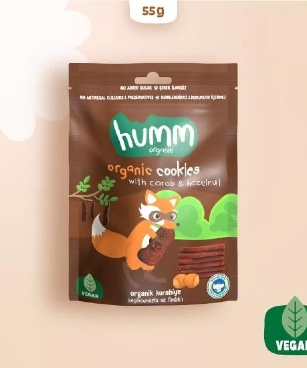 Humm Organik Keçiboynuzlu ve Fındıklı Vegan Kurabiye 55 Gr