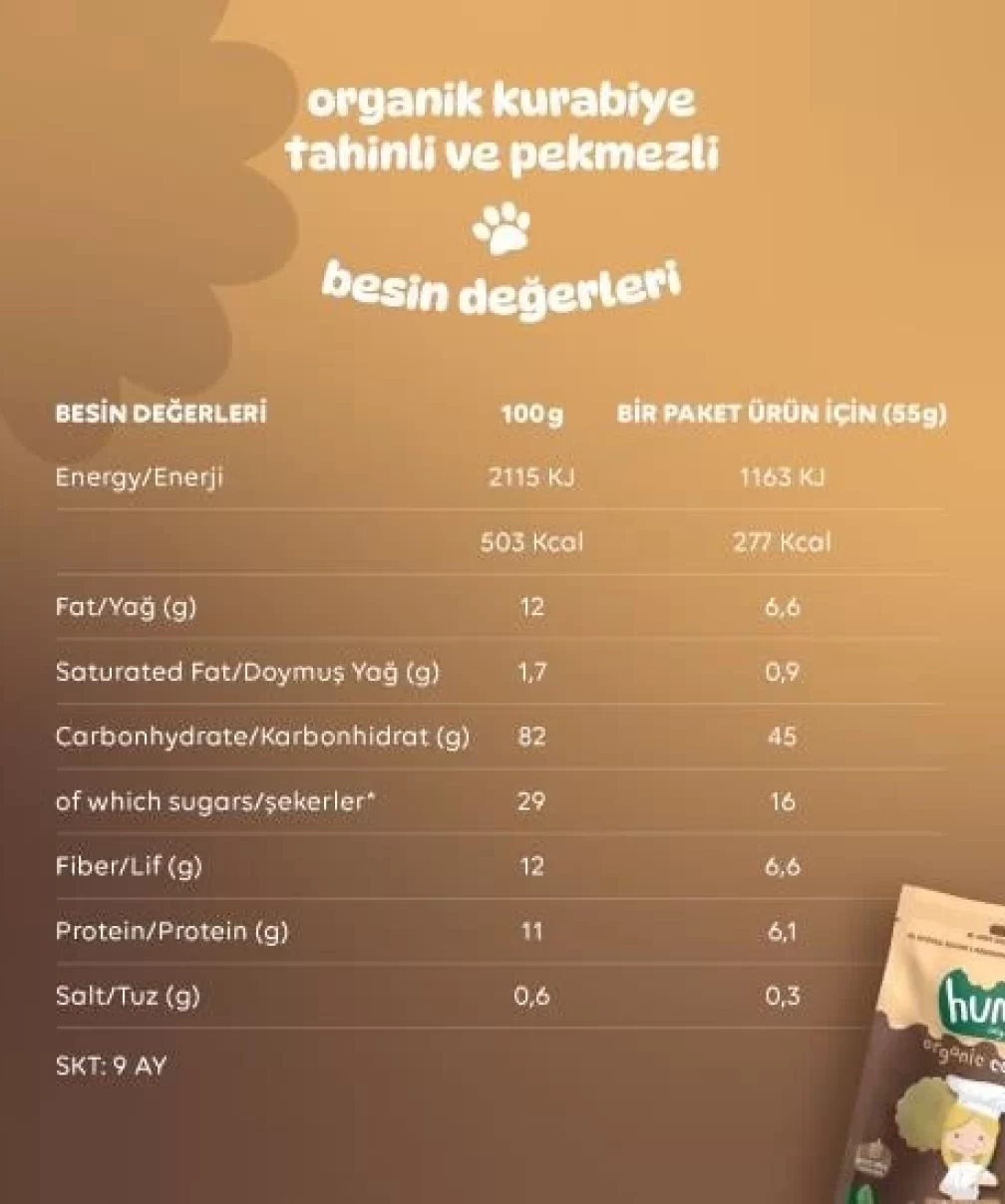 Humm Organik Tahinli ve Pekmezli Vegan Kurabiye 55 Gr