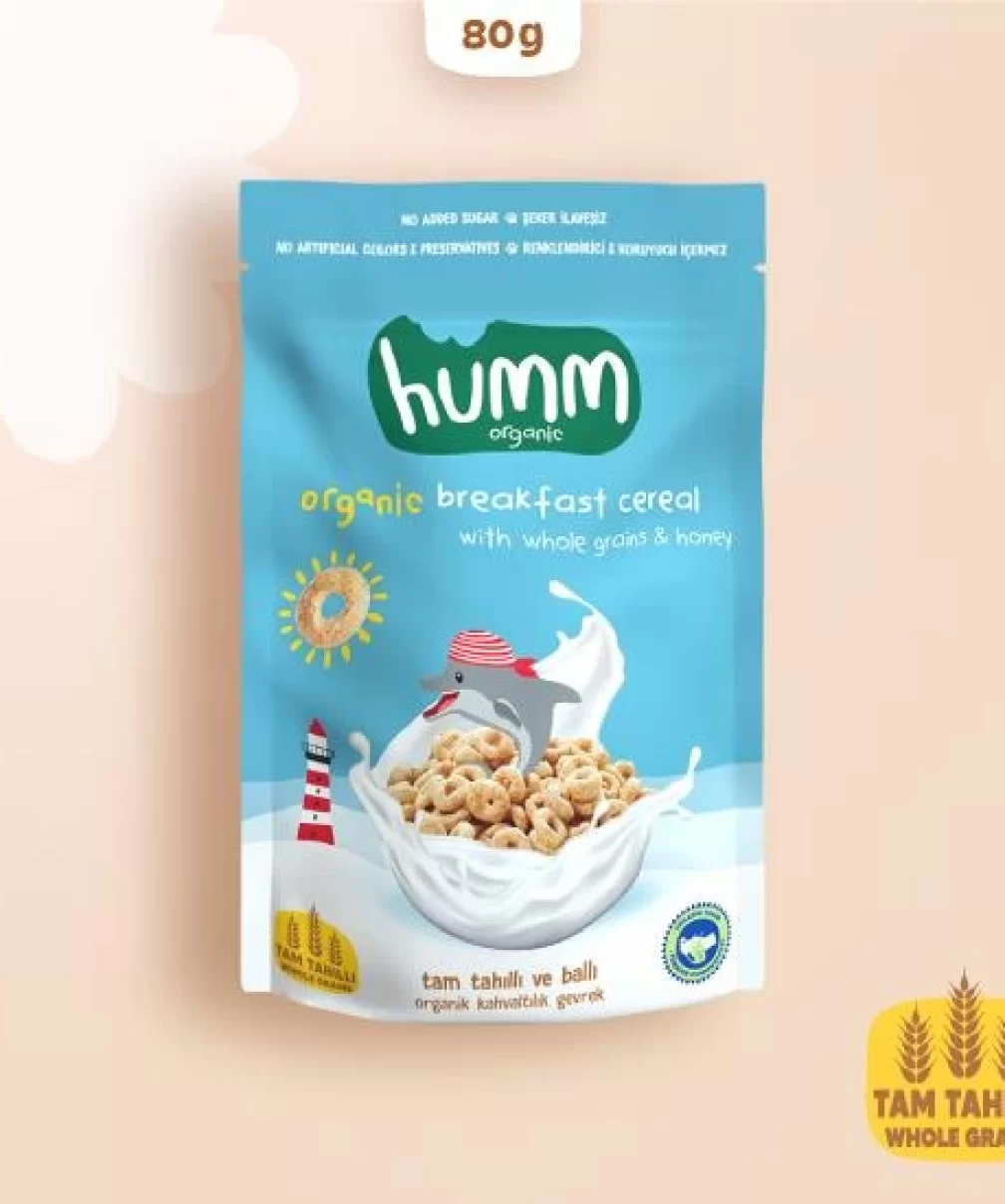 Humm Organik Tam Tahıllı ve Ballı Kahvaltılık Gevrek 80 Gr