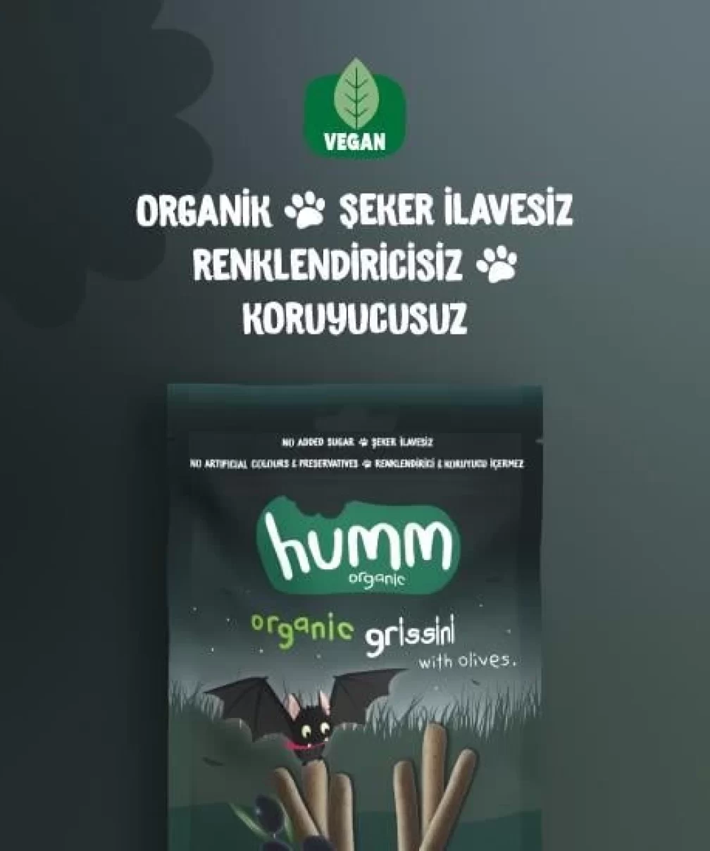 Humm Organik Vegan Zeytinli Grissini 55 Gr