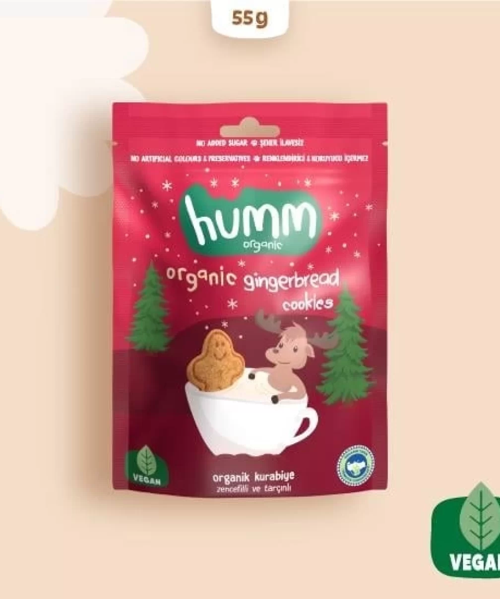 Humm Organik Zencefilli ve Tarçınlı Vegan Kurabiye 55 Gr