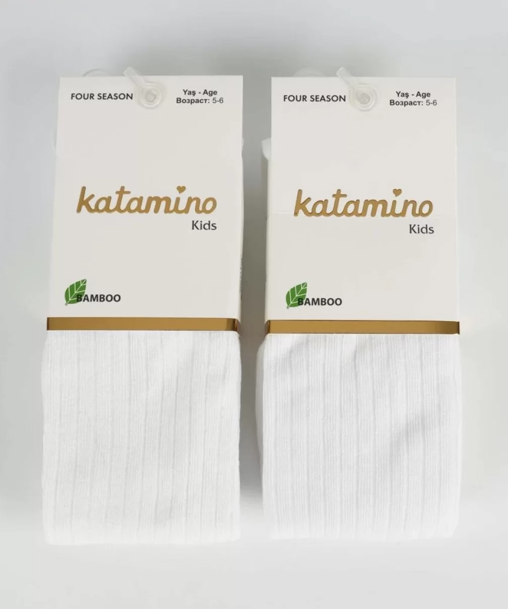 Katamino Beyza Kız Bambu Külotlu 1-5 Yaş K30205 Beyaz