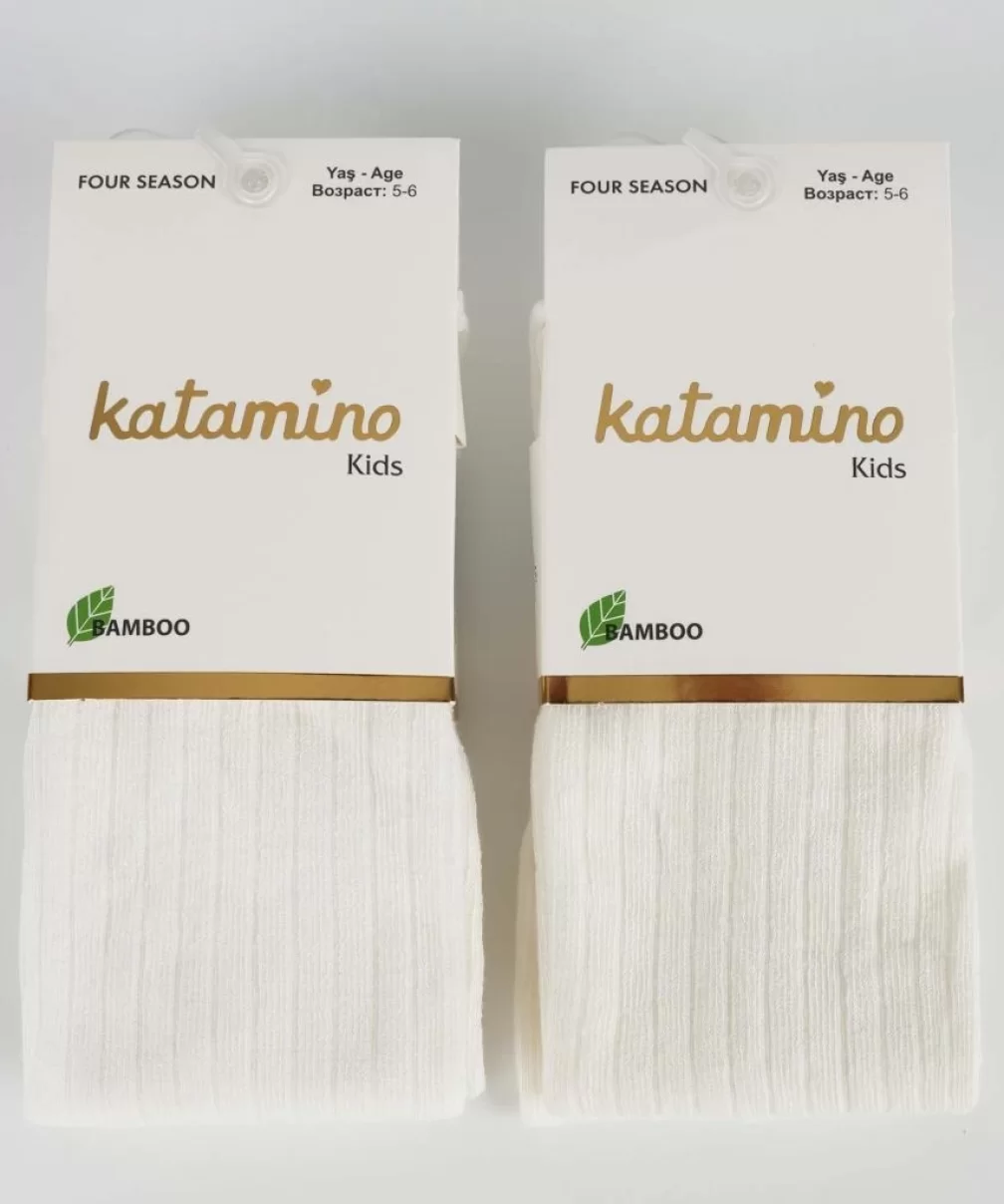 Katamino Beyza Kız Bambu Külotlu 1-5 Yaş K30205 Krem