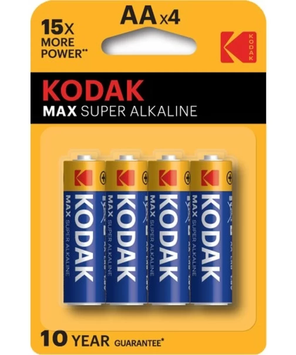 Kodak Max Süper Alkalin Kalem Pil 4lü AA