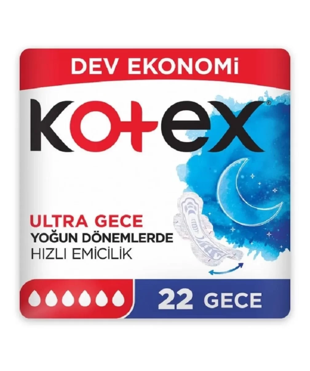 Kotex Ultra Dev Eko Gece Ped 22 Adet