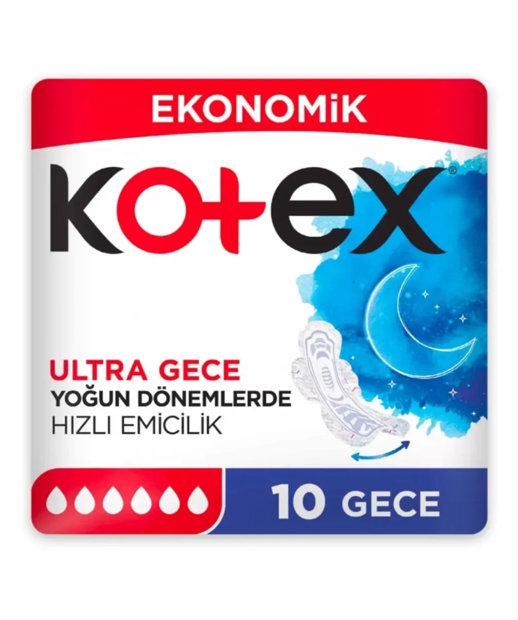 Kotex Ultra Double Gece Ped 10 Adet