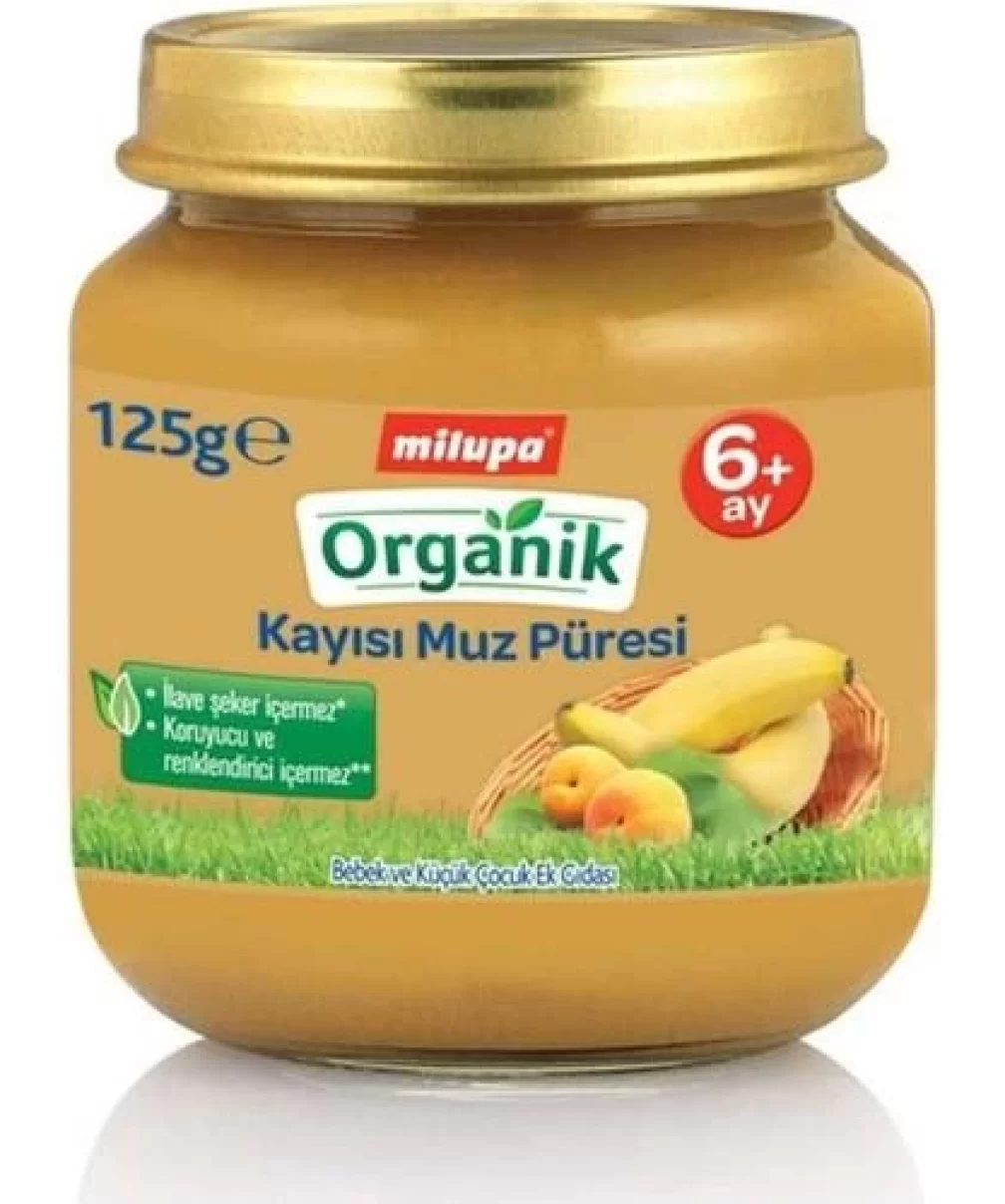 Milupa Organik Kayısı Muz Püresi Kavanoz Maması 125 Gr