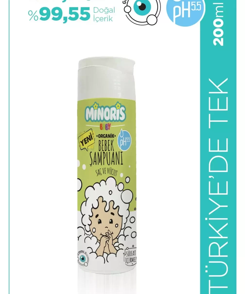 Minoris Baby Organik Bebek Saç ve Vücut Şampuanı 200ml