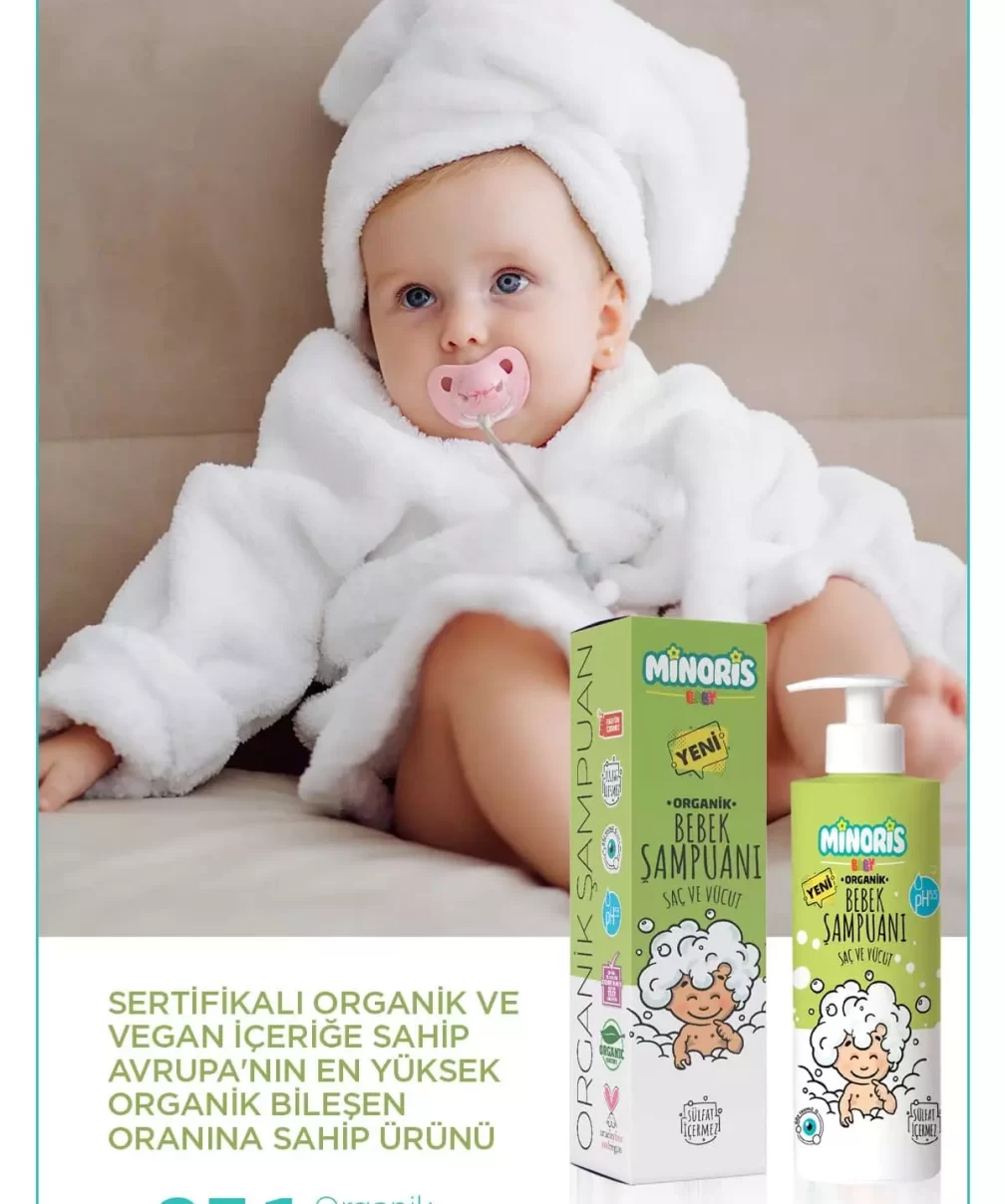 Minoris Baby Organik Bebek Saç ve Vücut Şampuanı 200ml