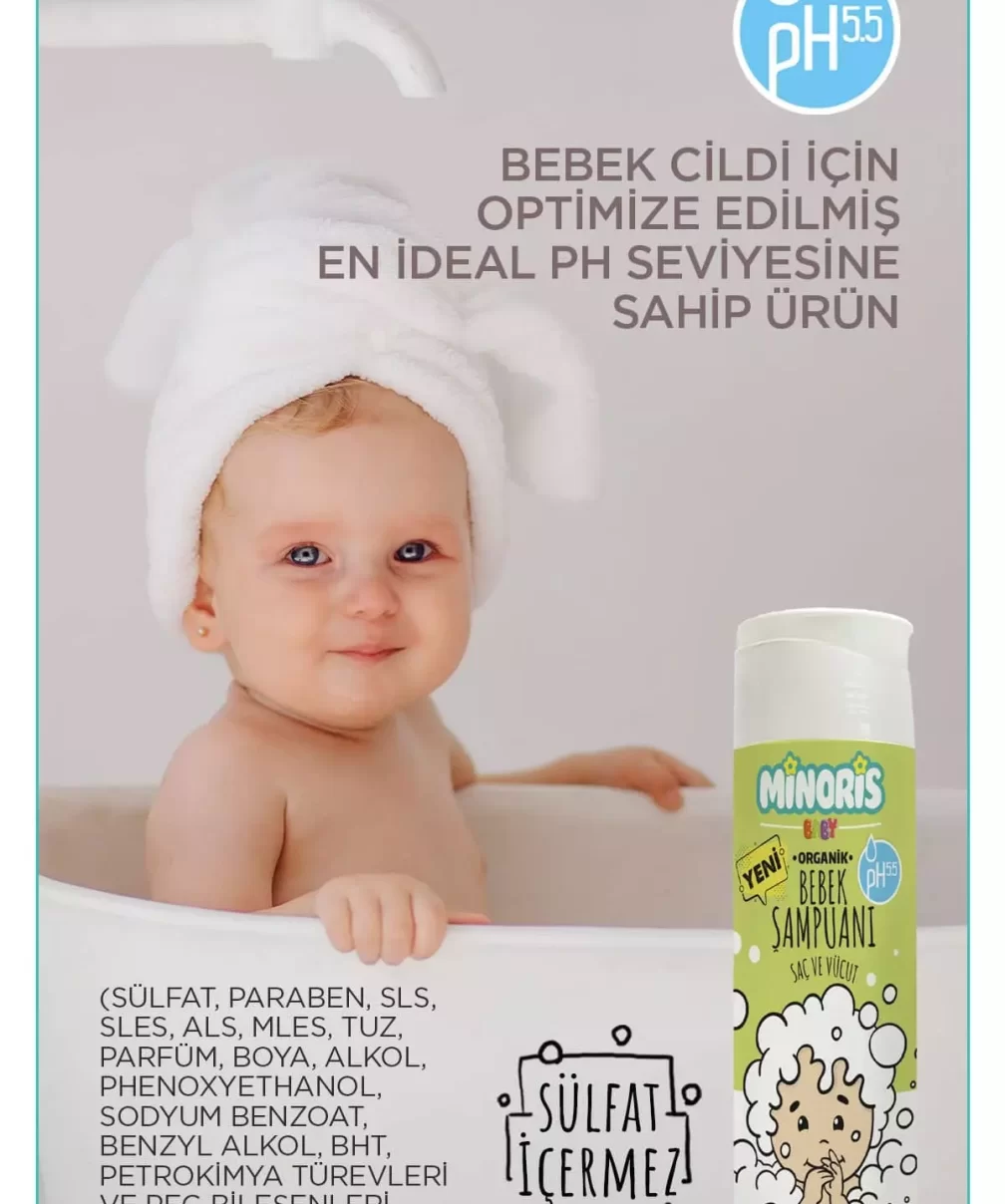 Minoris Baby Organik Bebek Saç ve Vücut Şampuanı 200ml