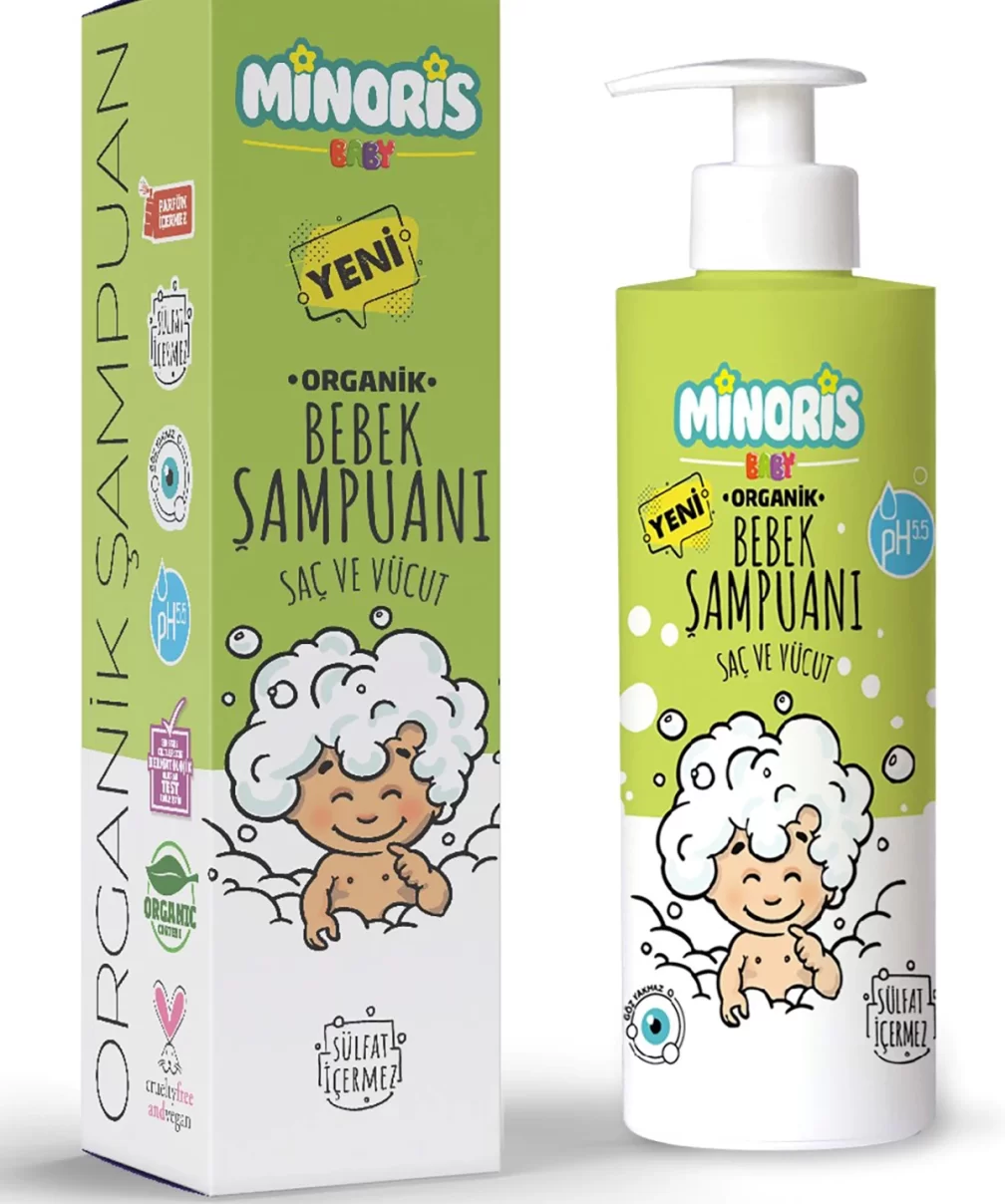 Minoris Baby Organik Bebek Saç ve Vücut Şampuanı 400ml