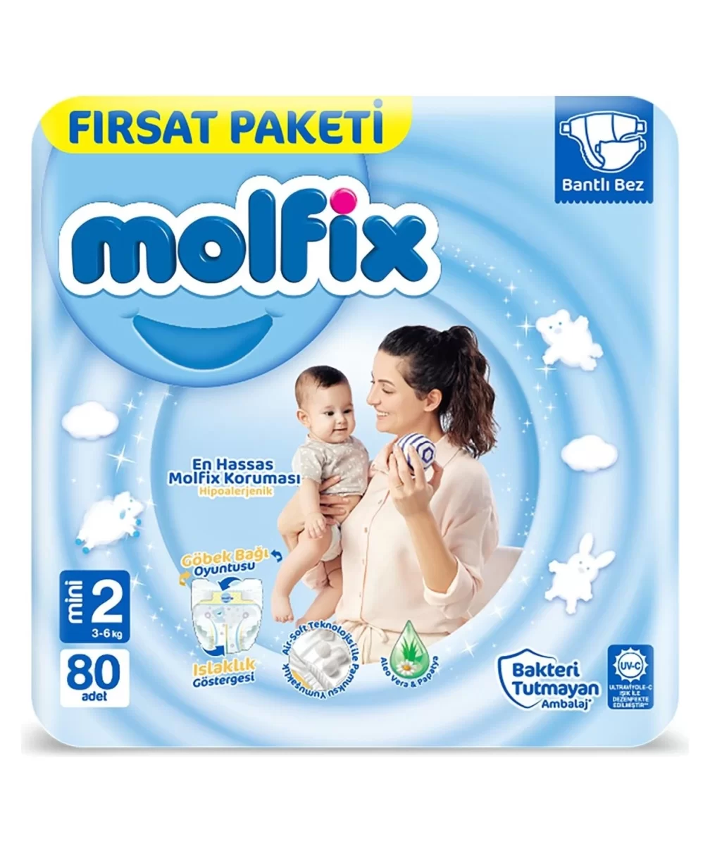 Molfix Bebek Bezi Fırsat Paketi 2 Beden 3-6 Kg 80 Adet