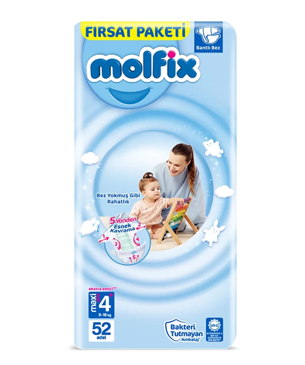 Molfix Bebek Bezi Fırsat Paketi 4+ Beden 9-16 Kg 52 Adet