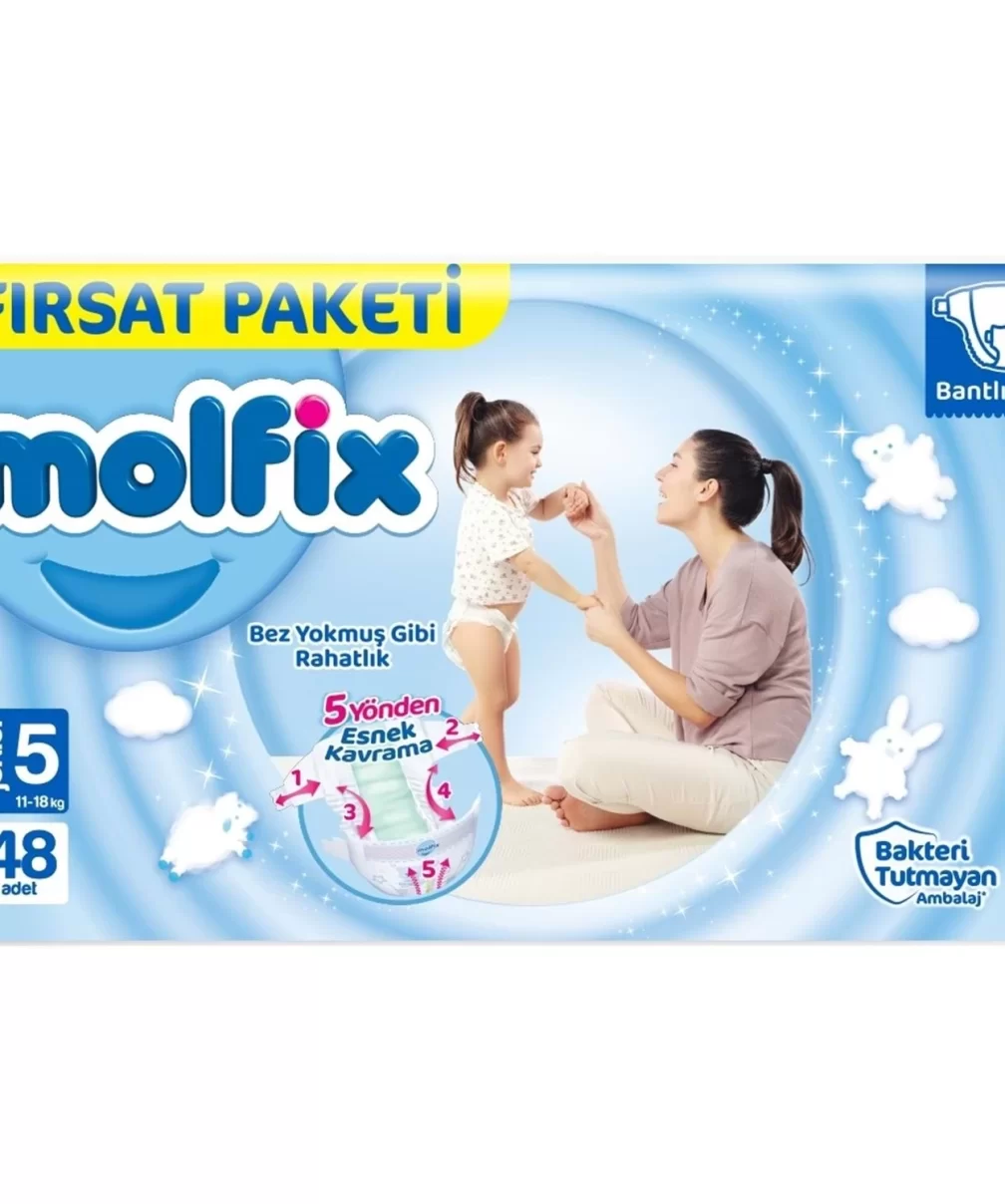 Molfix Bebek Bezi Fırsat Paketi 5 Beden 11-18 Kg 48 Adet