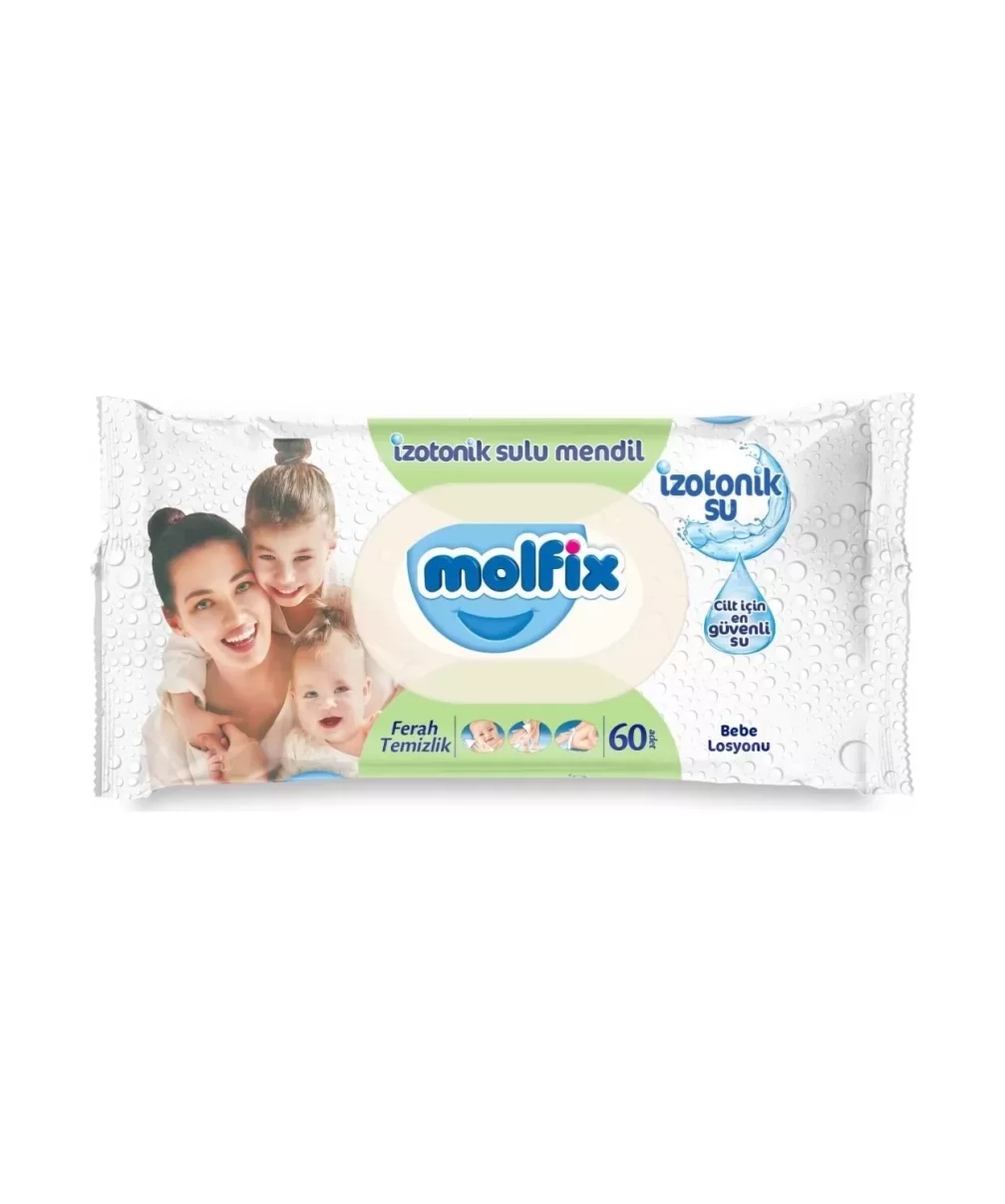 Molfix İzotonik Sulu Ferah Temizlik Islak Havlu Mendil 3Lü 180 Yaprak