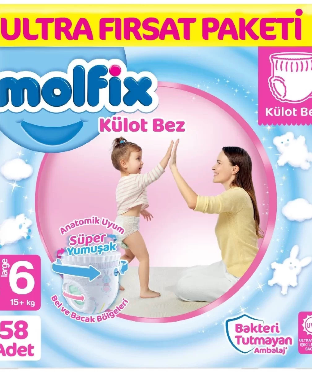 Molfix Külot Bez Ultra Fırsat Paketi 6 Beden 15+ Kg 58 Adet