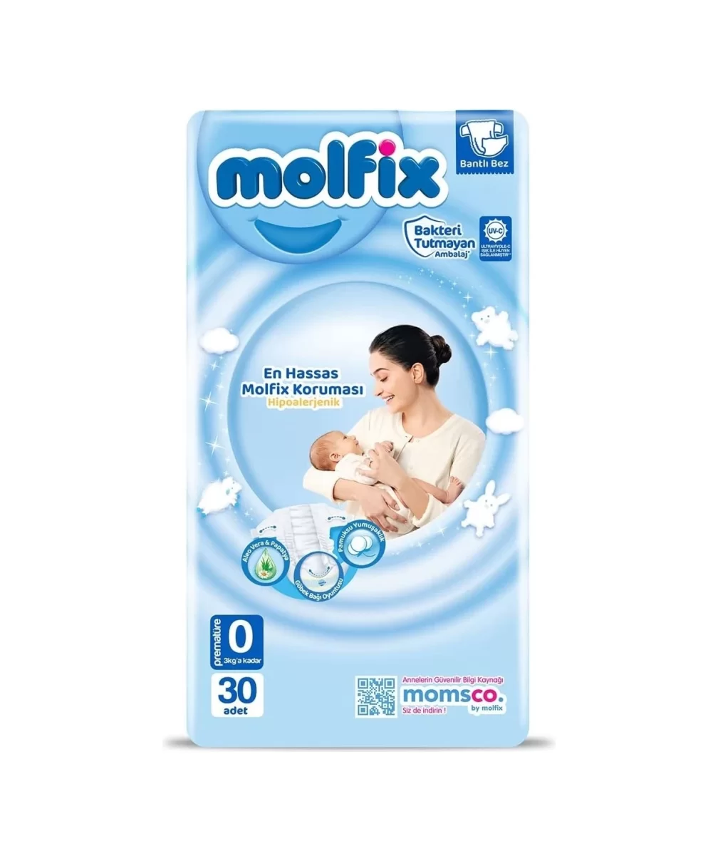 Molfix Premature Bebek Bezi 0 Beden 0-3 Kg 30 Adet