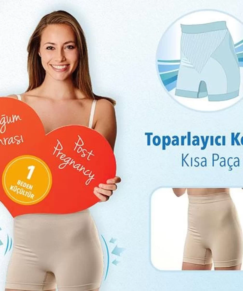 Mycey Doğum Sonrası Toparlayıcı Korse Kısa Paça Ekru