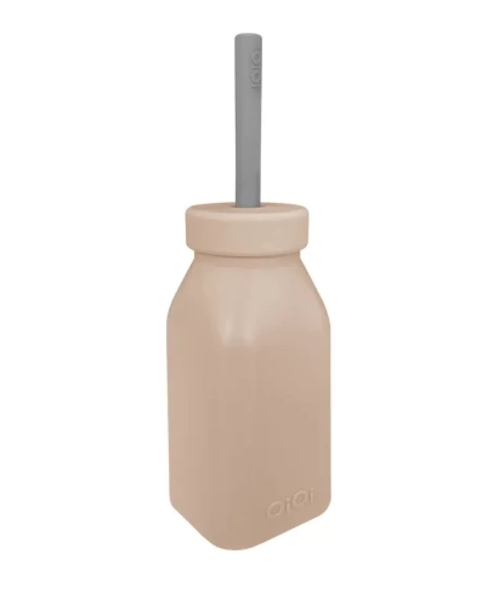 Oioi Şişe + Pipet 200ml Bubble Beige / Powder Grey