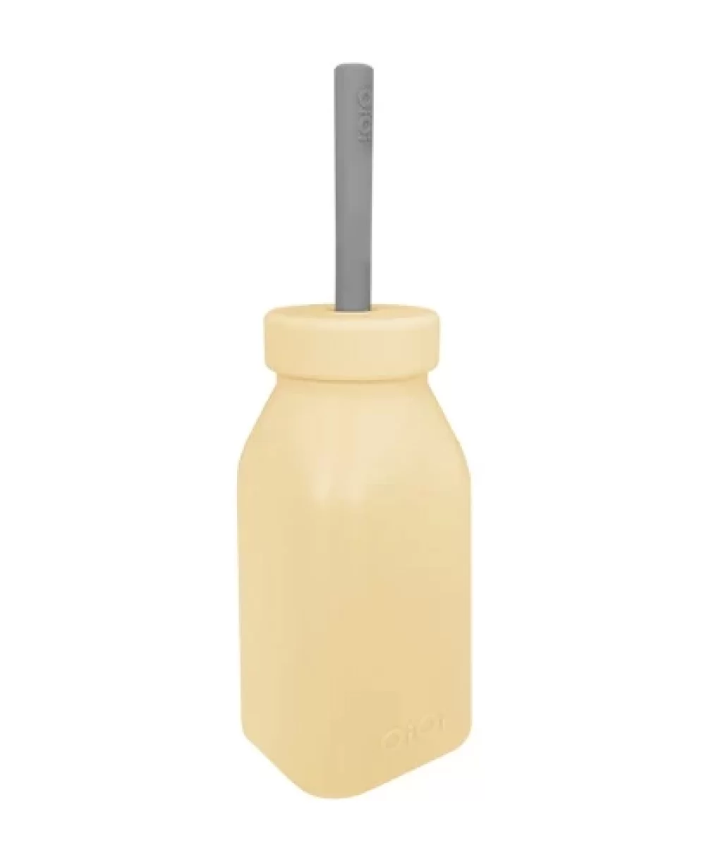 Oioi Şişe + Pipet 200ml Mellow Yellow / Powder Grey