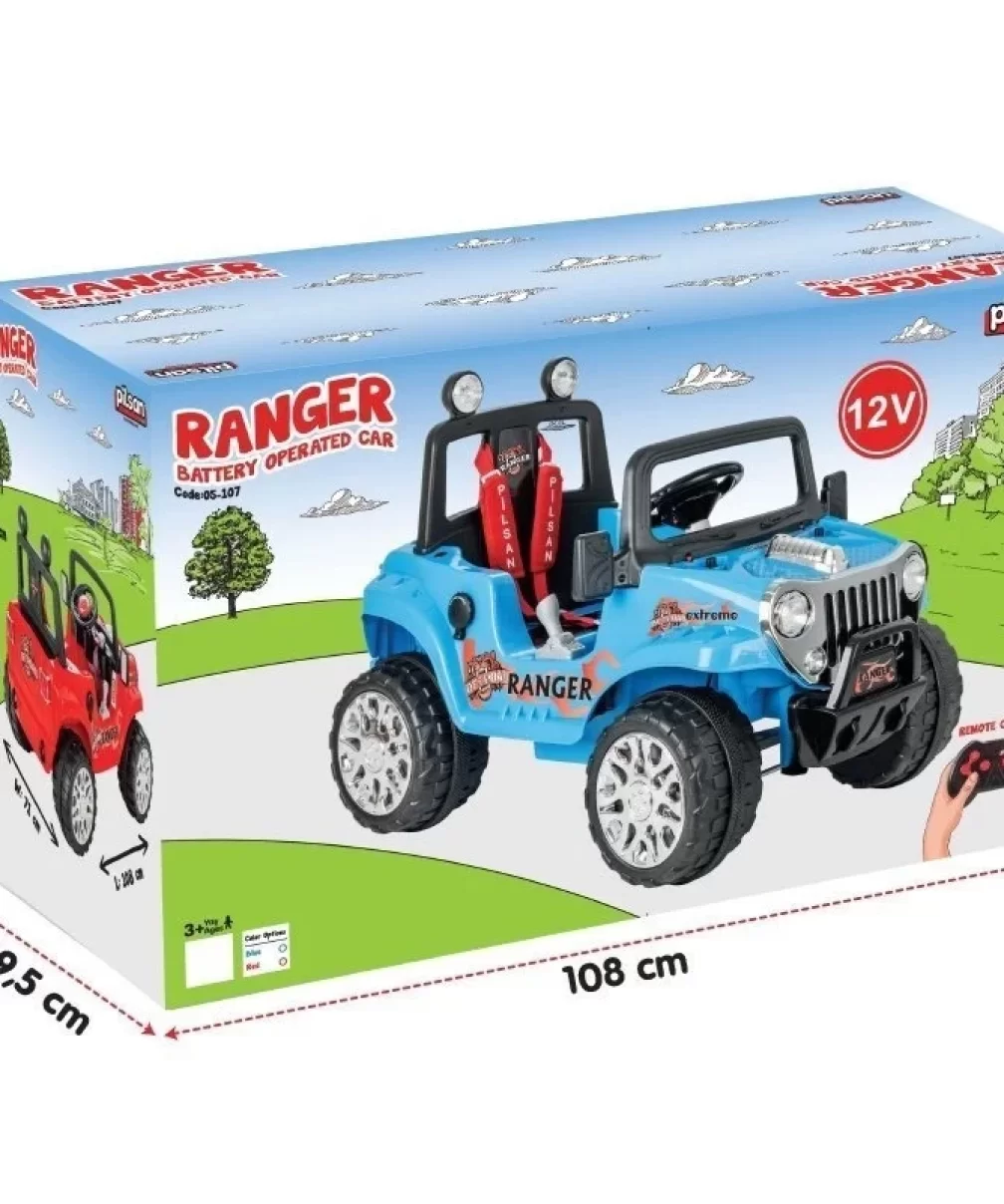 Pilsan Ranger Uzaktan Kumandalı Akülü Araba 12 Volt 05-107 Metalik Mavi