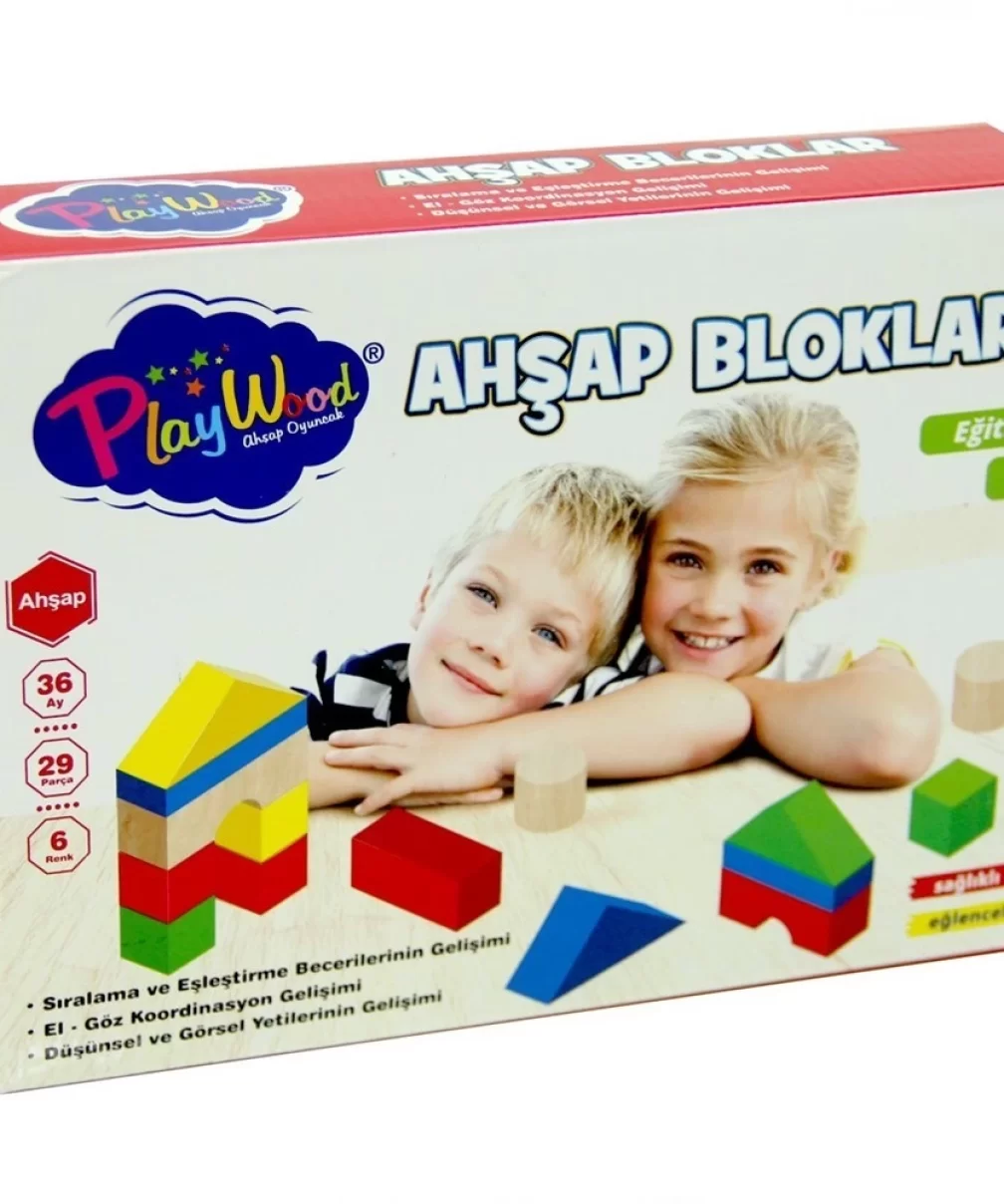 PlayWood 29 Parça Ahşap Bloklar