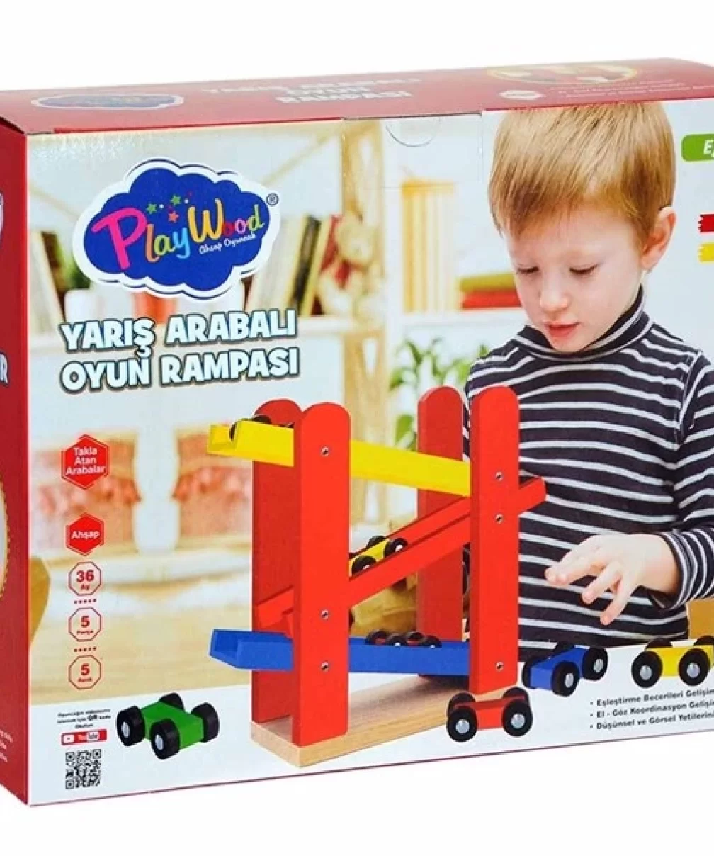 PlayWood Ahşap Otopark 5 Araba İlaveli 382