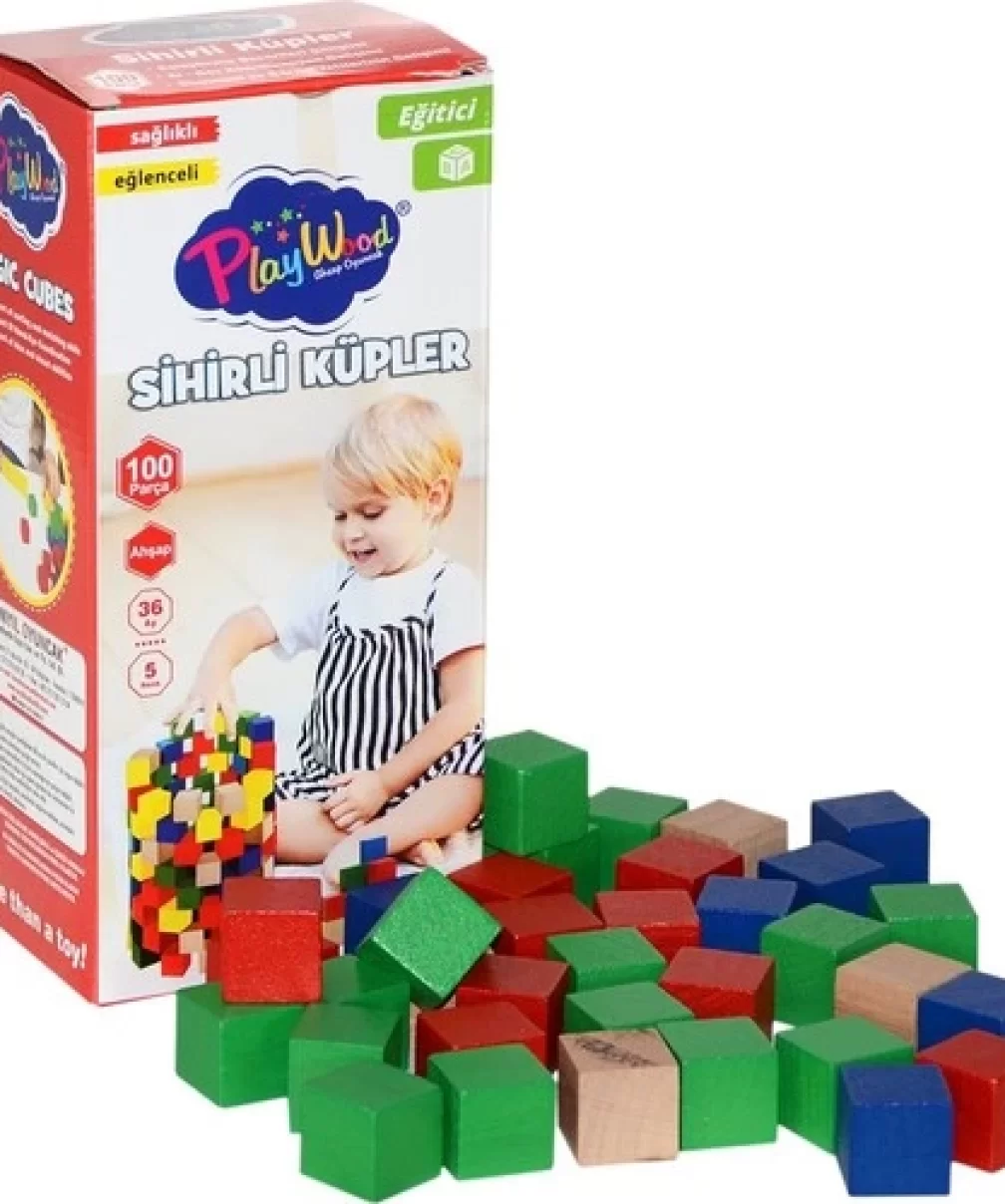 PlayWood Ahşap Sihirli Küpler 100 Parça 359