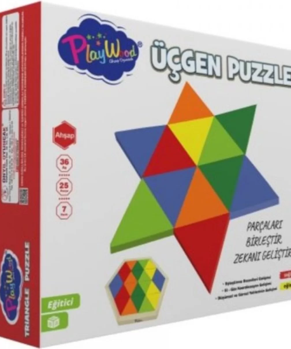 PlayWood Ahşap Üçgen Puzzle 24 Parça 395