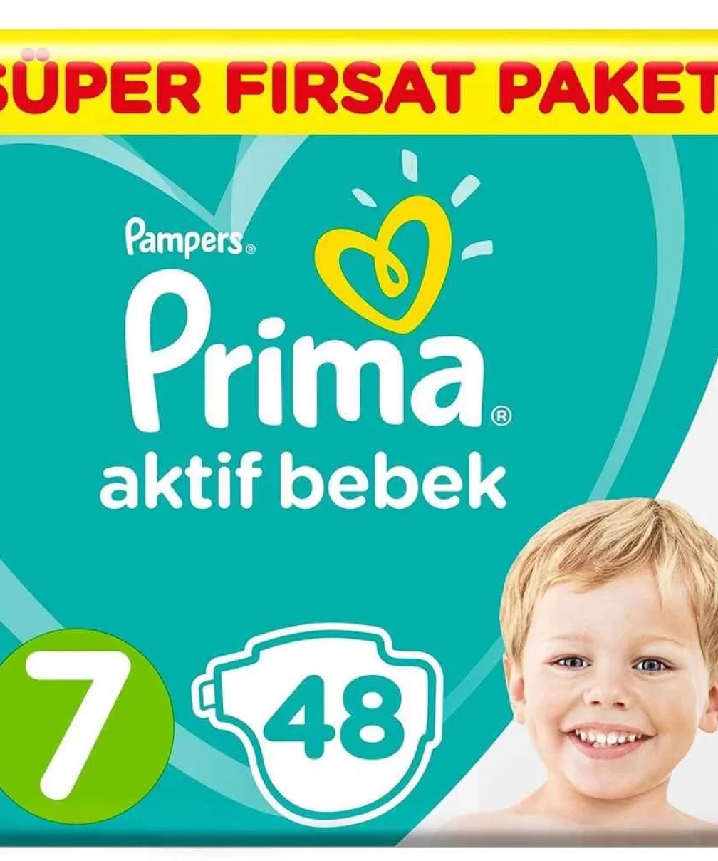 Prima Bebek Bezi Aktif Bebek Mega Fırsat Paketi 7 Beden 48 Adet