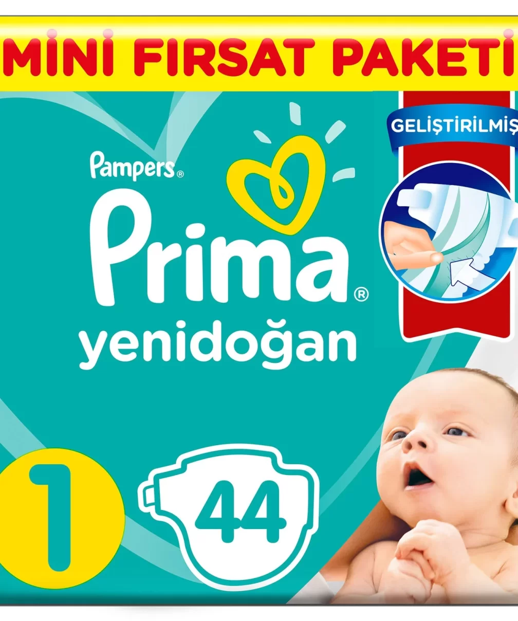 Prima Bebek Bezi Aktif Bebek Standart Paket 1 Beden 44 Adet