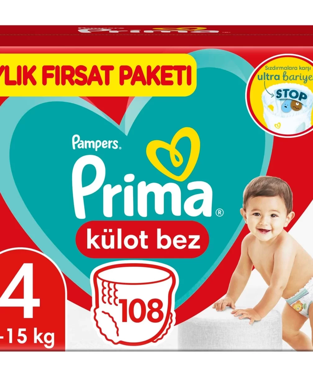 Prima Külot Bebek Bezi Aylık Fırsat Paketi 4 Beden 108 Adet