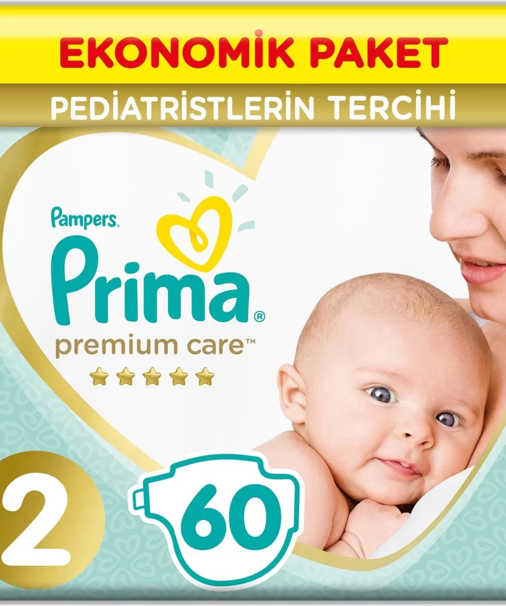 Prima Premium Care Bebek Bezi Ekonomik Paket 2 Beden 60 Adet