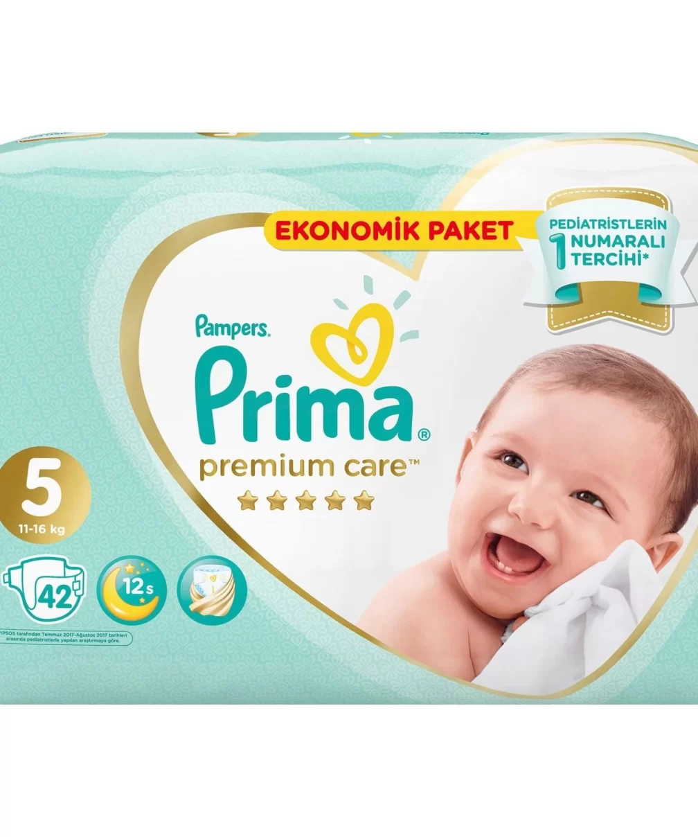 Prima Premium Care Bebek Bezi Ekonomik Paket 5 Beden 42 Adet