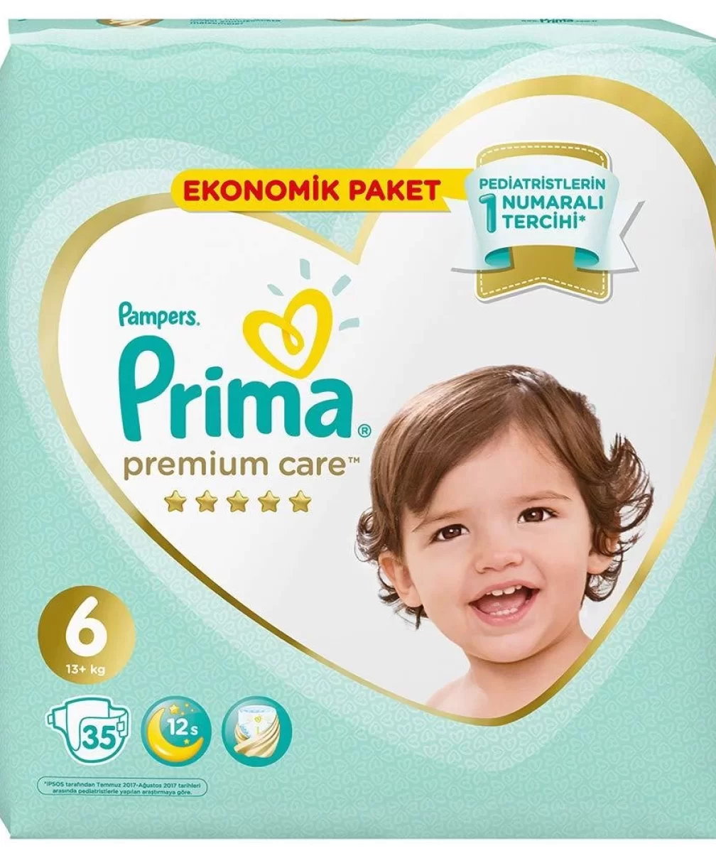 Prima Premium Care Bebek Bezi Ekonomik Paket 6 Beden 35 Adet