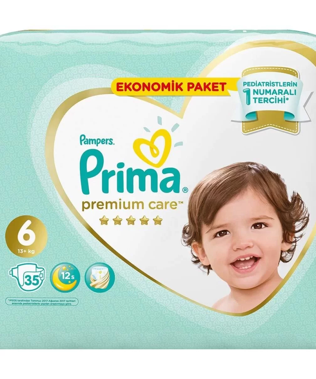 Prima Premium Care Bebek Bezi Ekonomik Paket 6 Beden 35 Adet