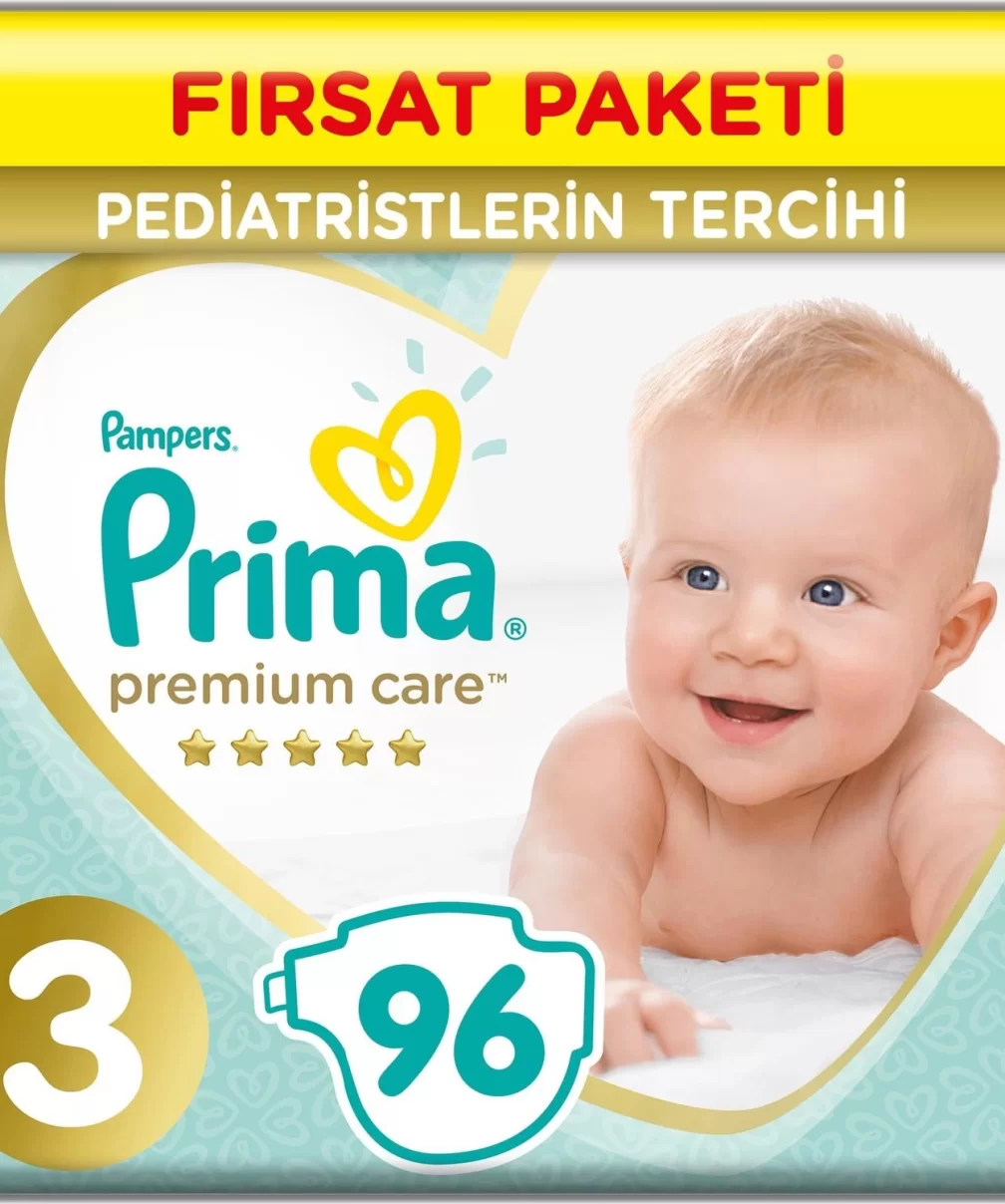 Prima Premium Care Bebek Bezi Fırsat Paketi 3 Beden 96 Adet